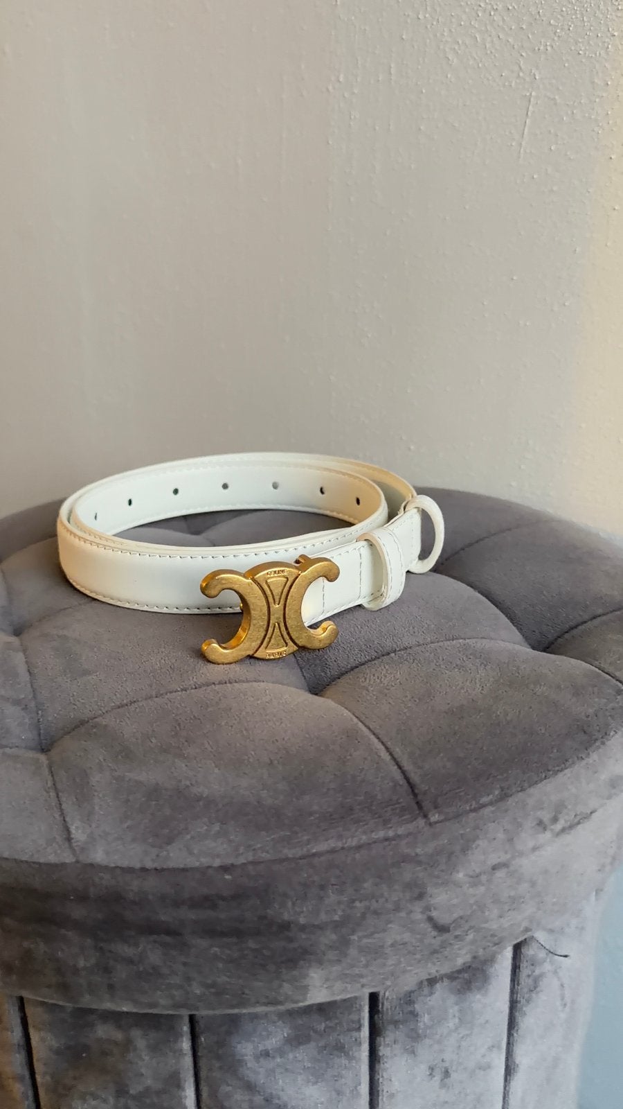 Celine riem, Kleding | Dames, Riemen en Ceinturen, Minder dan 3 cm, 80 tot 90 cm, Wit, Nieuw