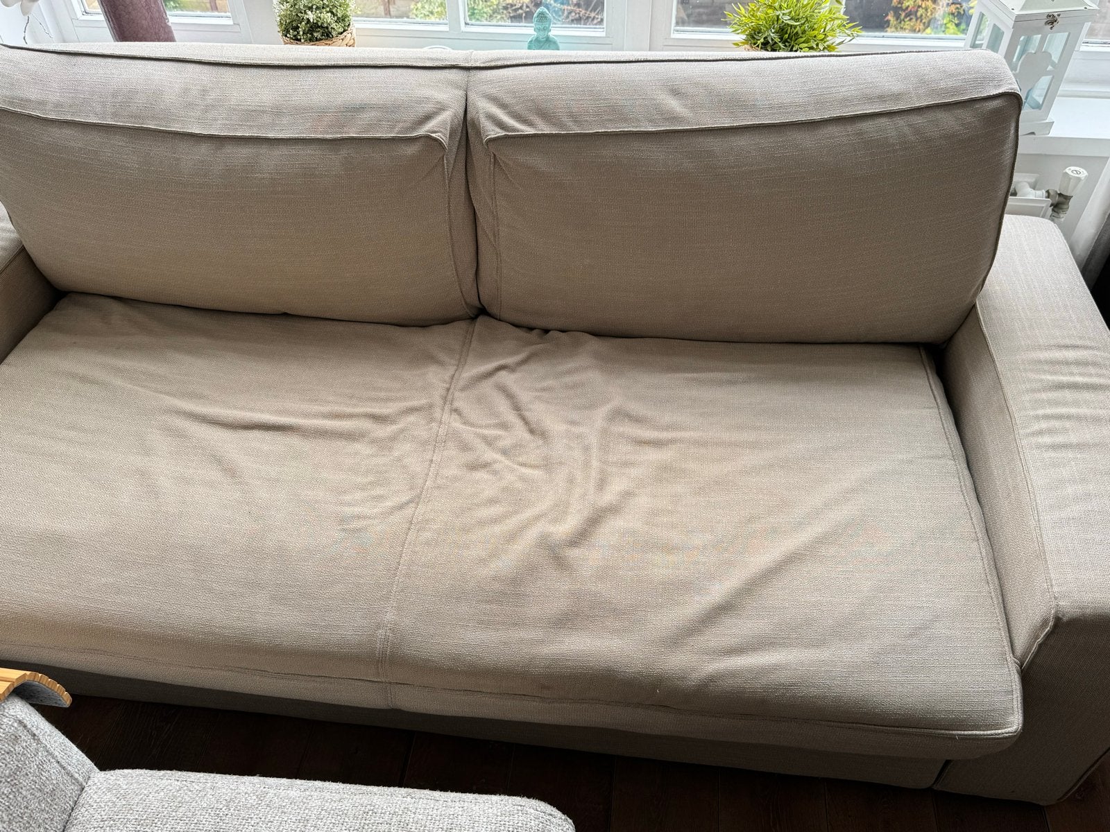 IKEA Vilasund slaapbank - licht verkleurd en gebruikt, Ophalen, Gebruikt, Beige
