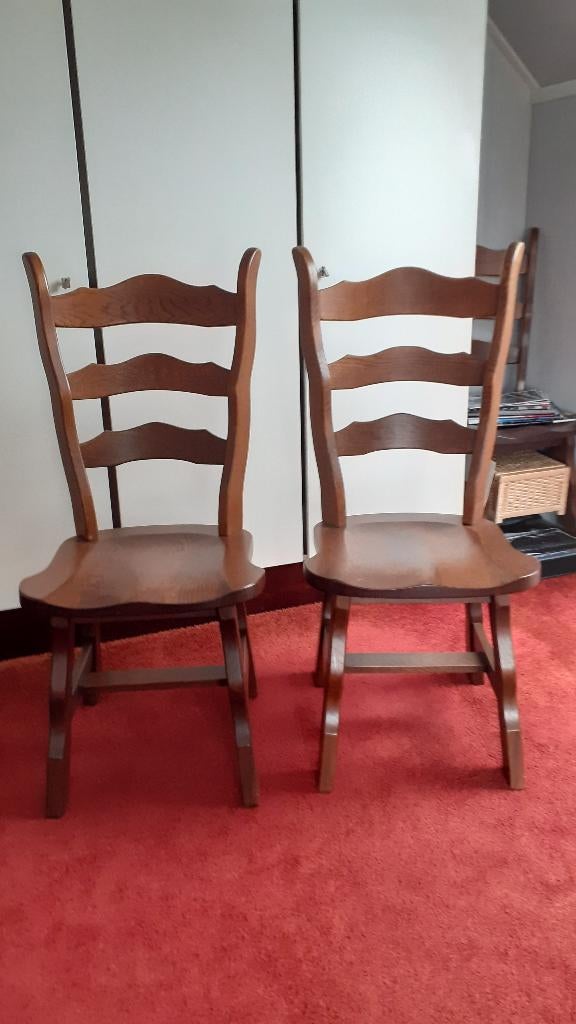 eiken stoelen, Huis en Inrichting, Stoelen, Ophalen, Gebruikt, Bruin, Klassiek