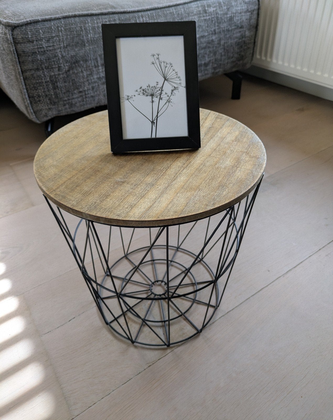 mooi bijzettafel + fotolijstje, Ophalen, Rond, Minder dan 55 cm