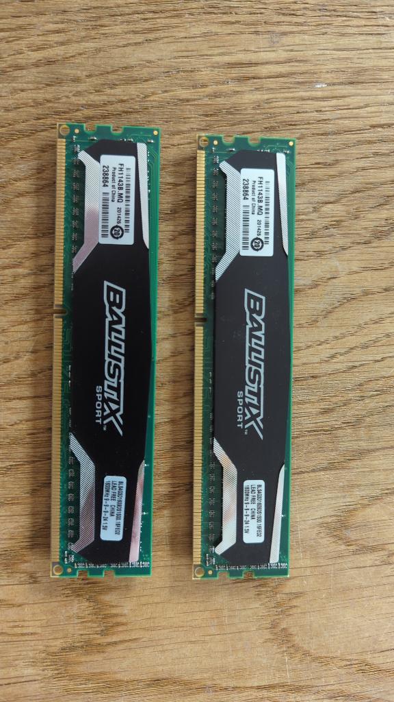 Crucial Ballistix Sport 8GB DDR3 RAM – 2x4GB – 1600MHz CL9, Gebruikt, 8 GB, DDR3, Ophalen of Verzenden