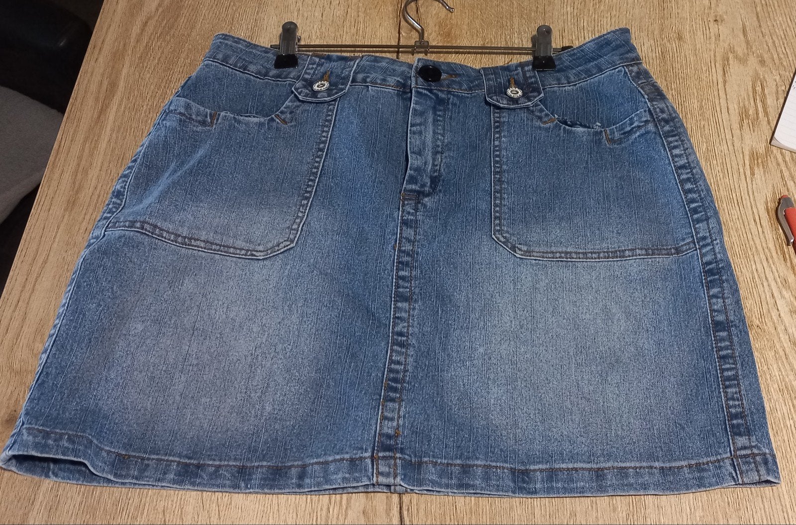 FITT Miss Etam spijkerrok maat 42, Blauw, Ophalen of Verzenden, Zo goed als nieuw, Knielengte