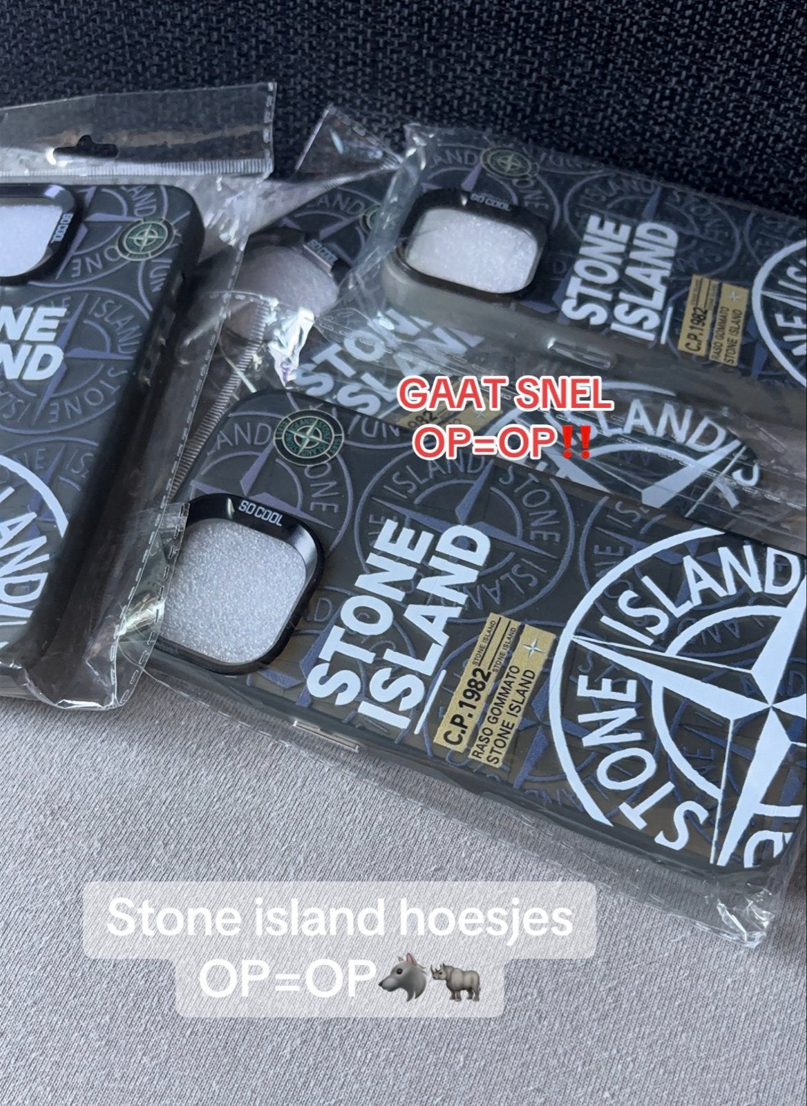 Stone Island Hoesje Grijs voor iPhone 13, 14, 15, Telecommunicatie, Ophalen, Nieuw, Bescherming, Apple