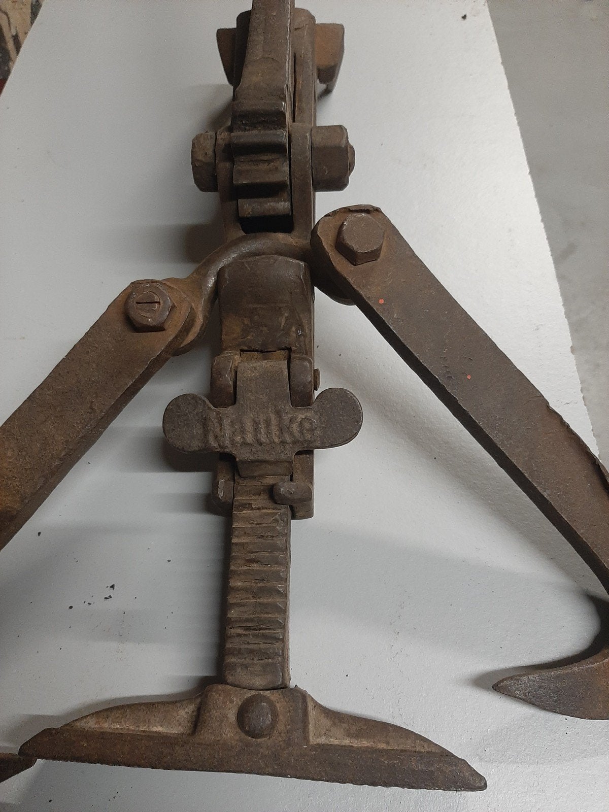Antieke Houten Vloerspanner Nauke Original 1889, Antiek en Kunst, Ophalen