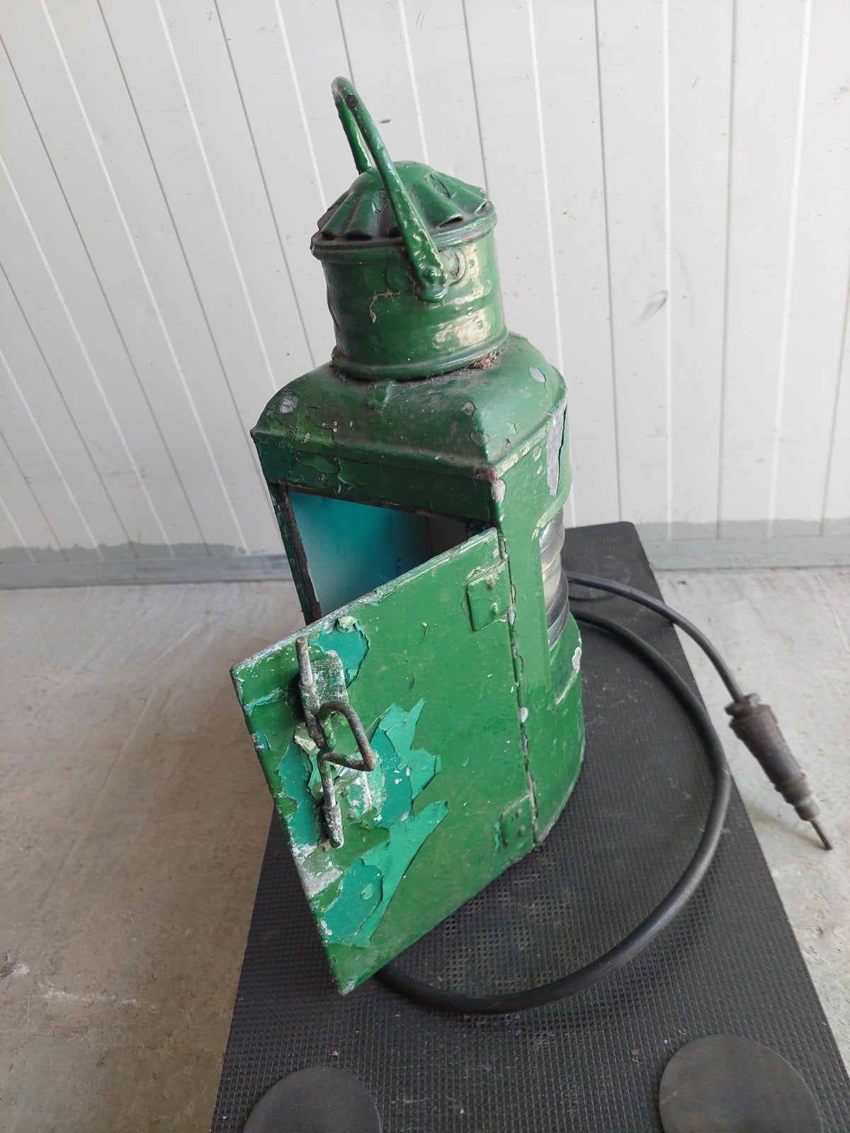 Vintage scheepslamp / navigatielamp - groen, Ophalen of Verzenden
