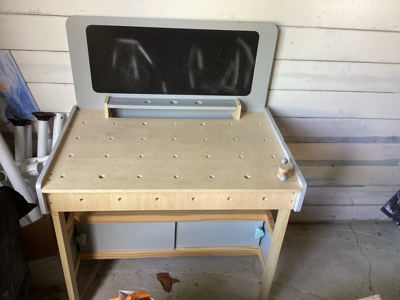 Kinder werkbank met toebehoren en gereedschap, Ophalen of Verzenden, Gebruikt, Jongen of Meisje