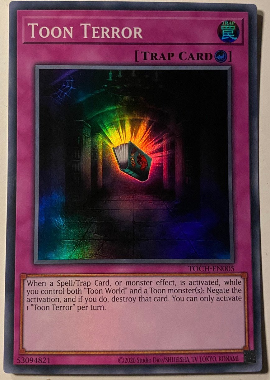 Yu-Gi-Oh! Toon Terror TOCH Print !, Ophalen of Verzenden, Zo goed als nieuw, Losse kaart, Foil