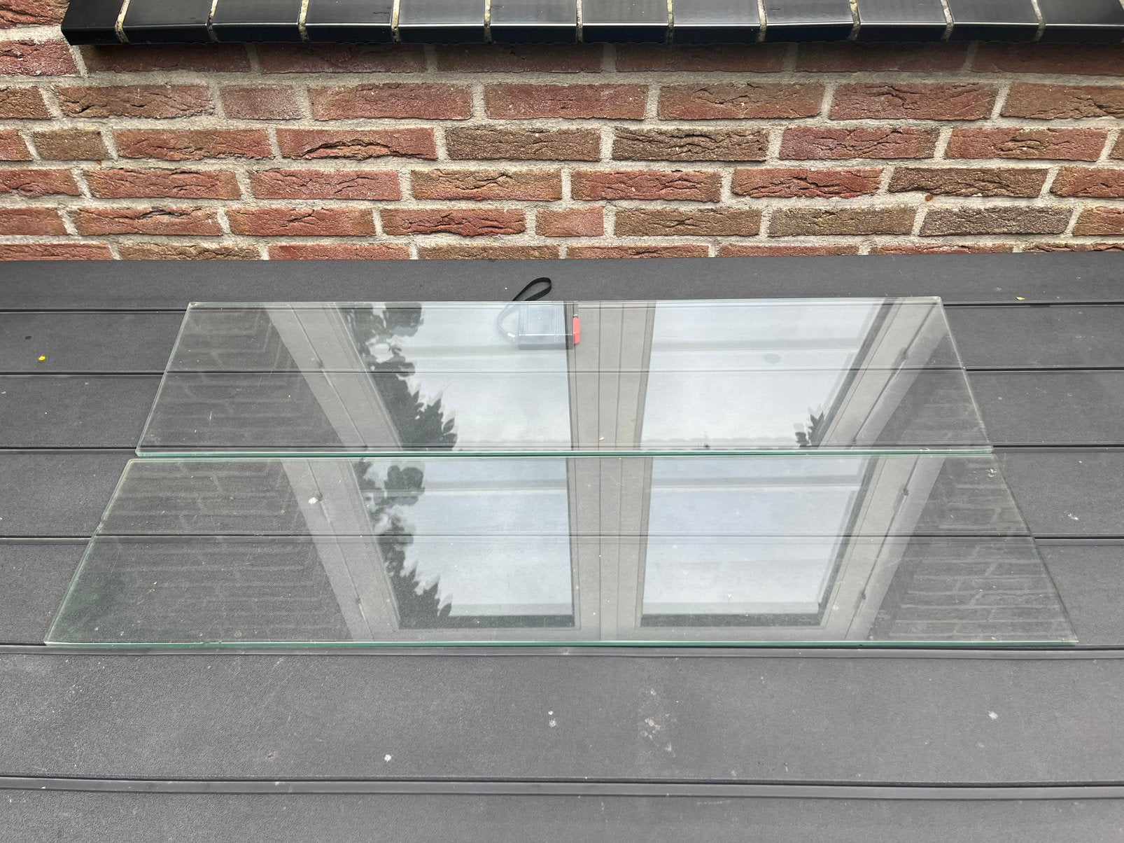 12 glasplaatjes, circa 19 x 78,8 x 0,5 cm pp geslepen., Ophalen, Gebruikt, Minder dan 80 cm, Minder dan 80 cm