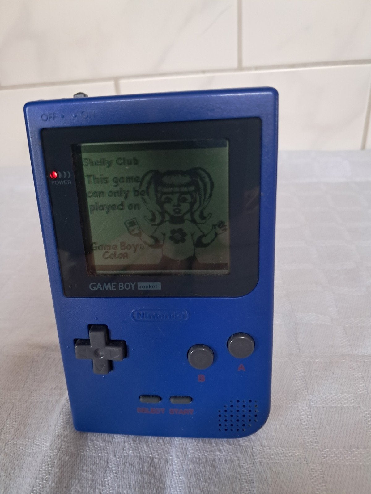 Blauwe game boy pocket incl spelletje shelly club, Ophalen of Verzenden, Zo goed als nieuw