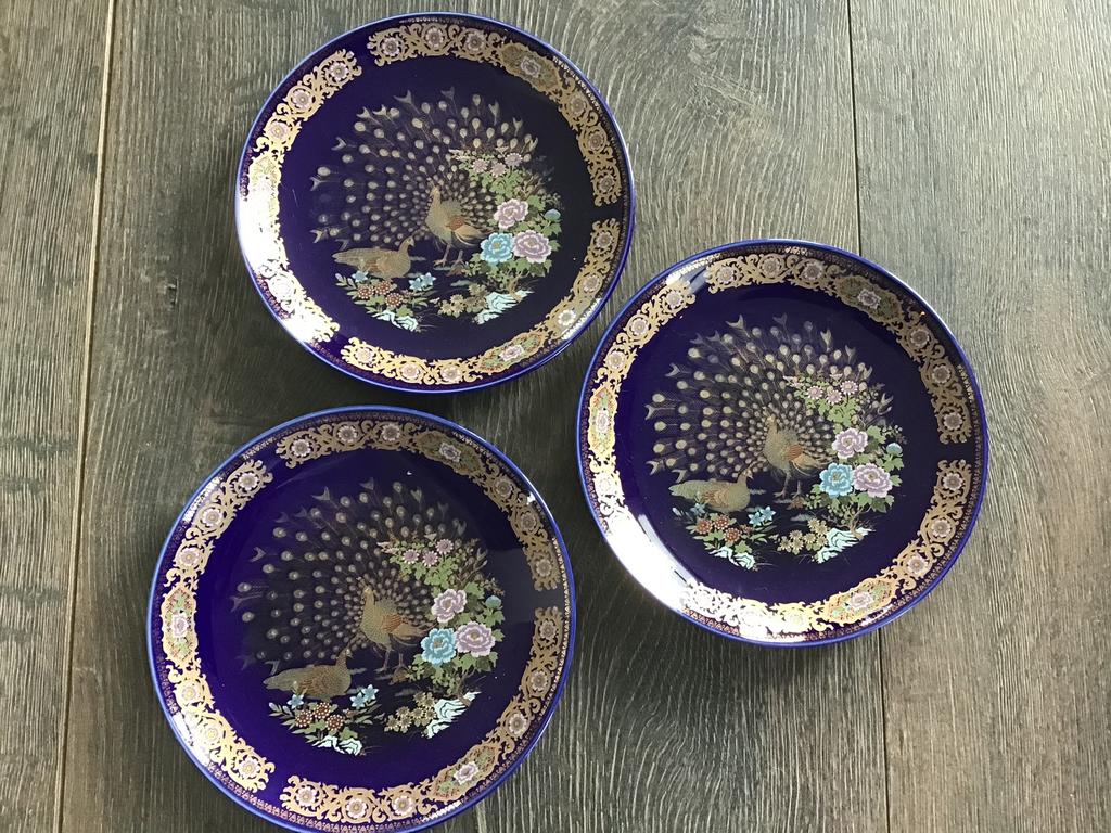 3x TAOUS Borden Pauw * 16 cm, Huis en Inrichting, Keuken | Servies, Ophalen of Verzenden, Zo goed als nieuw, Bord(en), Overige stijlen