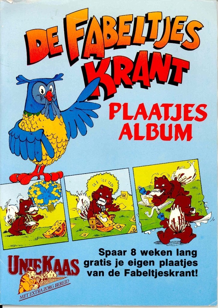 De Fabeltjeskrant - stripboek met plakplaatjes, Gelezen, Uitgever: De Nederlandse Kaas Unie, Eén stripboek, Ophalen of Verzenden