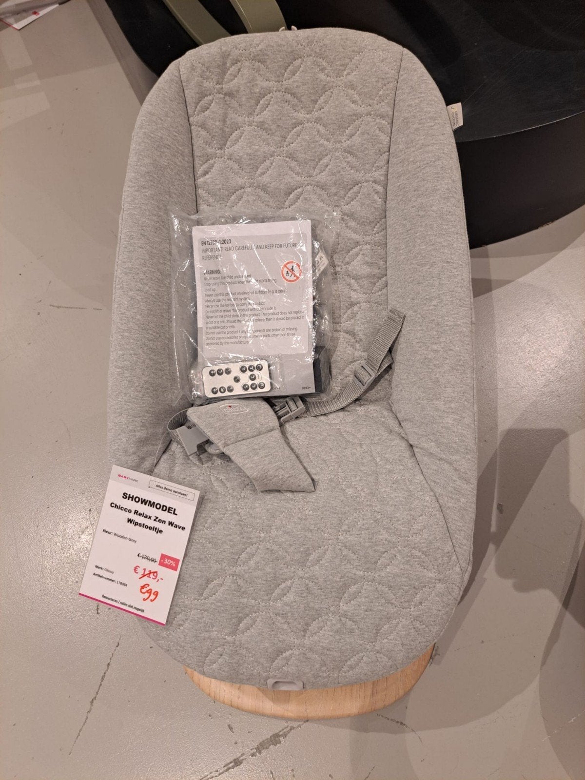 Chicco Relax Zen Wave Wipstoeltje - Wooden Grey, Ophalen, Wipstoel, Chicco, Met gordel(s) of riempje(s)