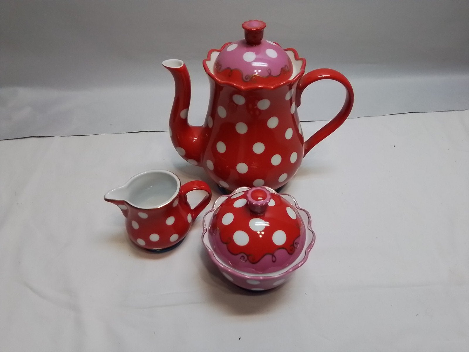 Douwe Egberts theepot, melkkan en suikerpot ,oilily, Ophalen of Verzenden