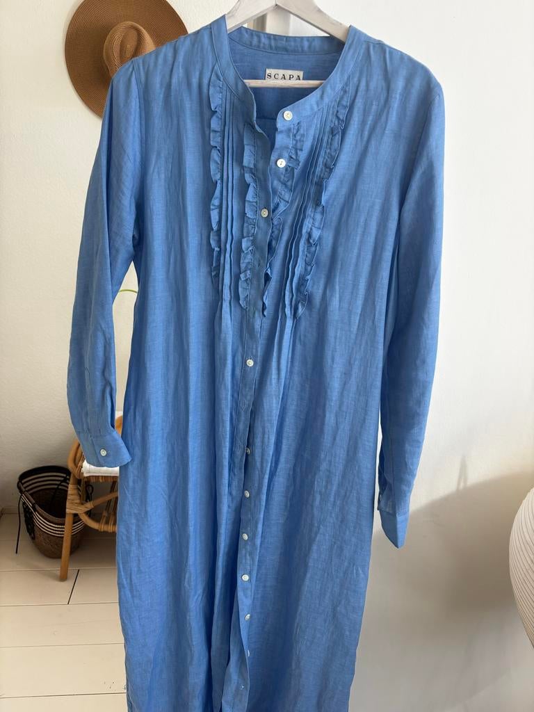 Scapa Linnen Jurk/Tuniek - Maat 44, Verzenden, Zo goed als nieuw, Maat 42/44 (L), Blauw