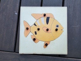 handgemaakte puzzel (vis), Ophalen of Verzenden, Minder dan 10 stukjes, Zo goed als nieuw, 6 jaar of ouder