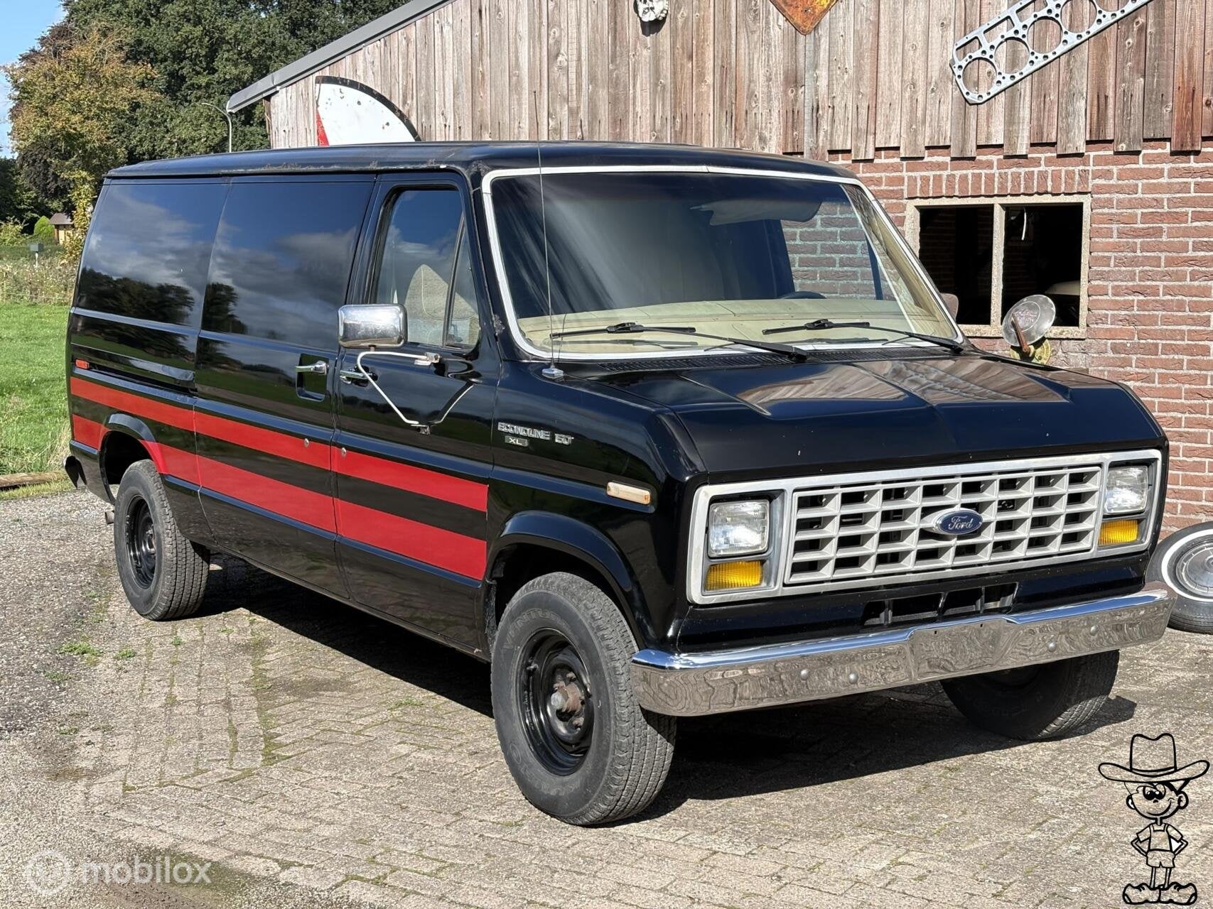 Ford USA econoline 5.0 cargo van €6950 ex btw v8 USA, Automaat, Overige carrosserieën, Zwart, Bedrijf