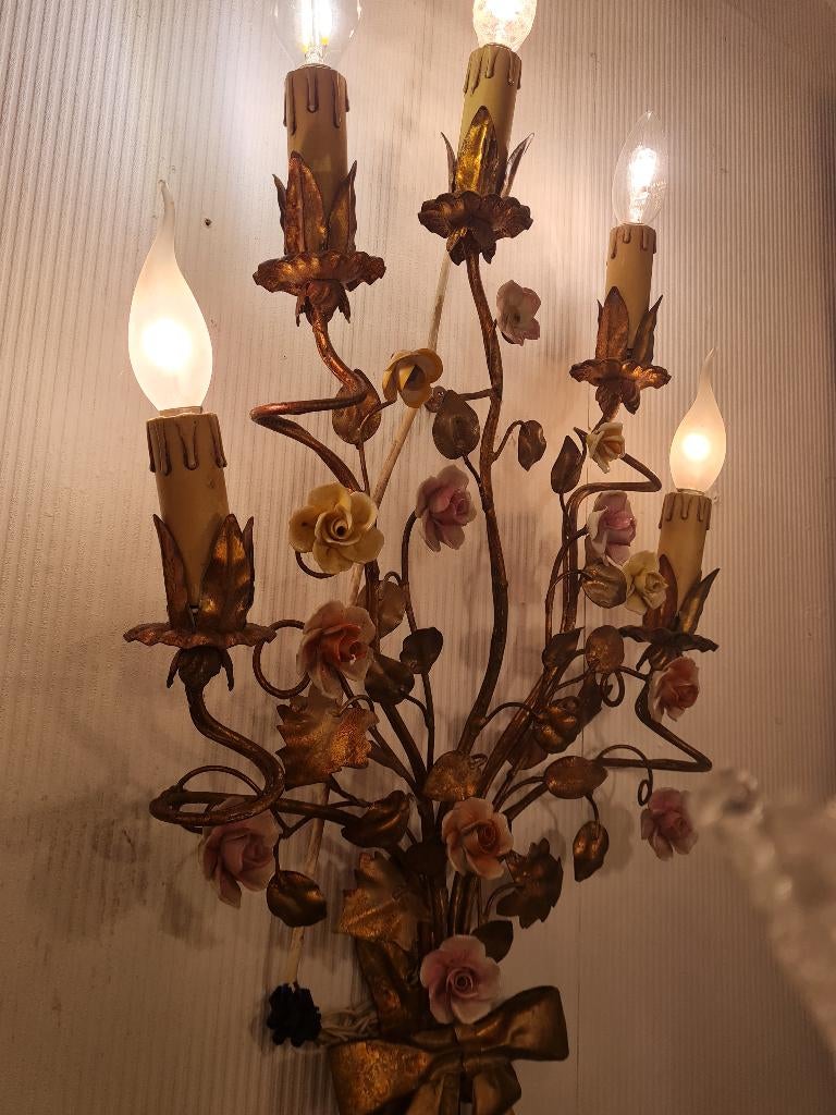 Zeer oude Capodimonte wandlamp, Antiek en Kunst, Curiosa en Brocante, Ophalen of Verzenden