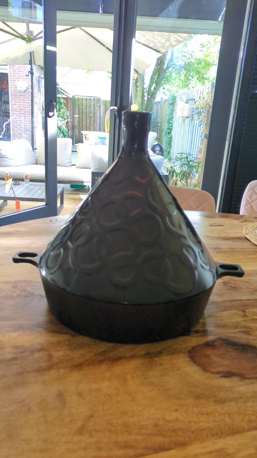 Moderne Tajine met Aluminium Onderkant en Stenen Deksel, Ophalen, Gebruikt, Met deksel, Tajine