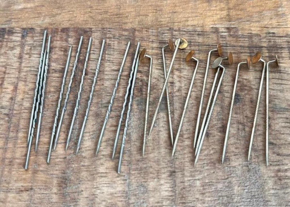 Set oude alpaca broche spelden goudsmid edelsmid, Ophalen of Verzenden, Overige materialen, Broche