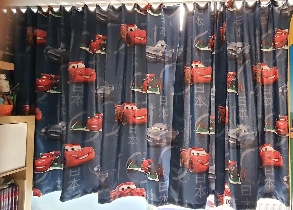Gordijnen curtains disney cars, 200 cm of meer, Blauw, Ophalen of Verzenden, Zo goed als nieuw