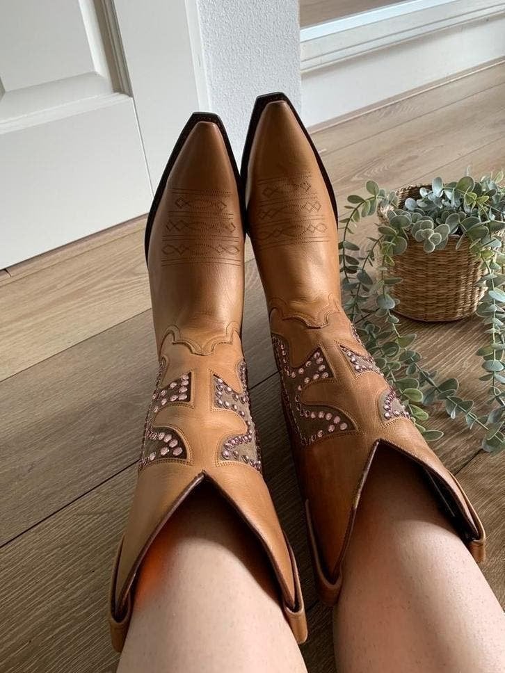 Frye cowboylaarzen 39 40 western boots bohemian laarzen, Hoge laarzen, Overige kleuren, -, -