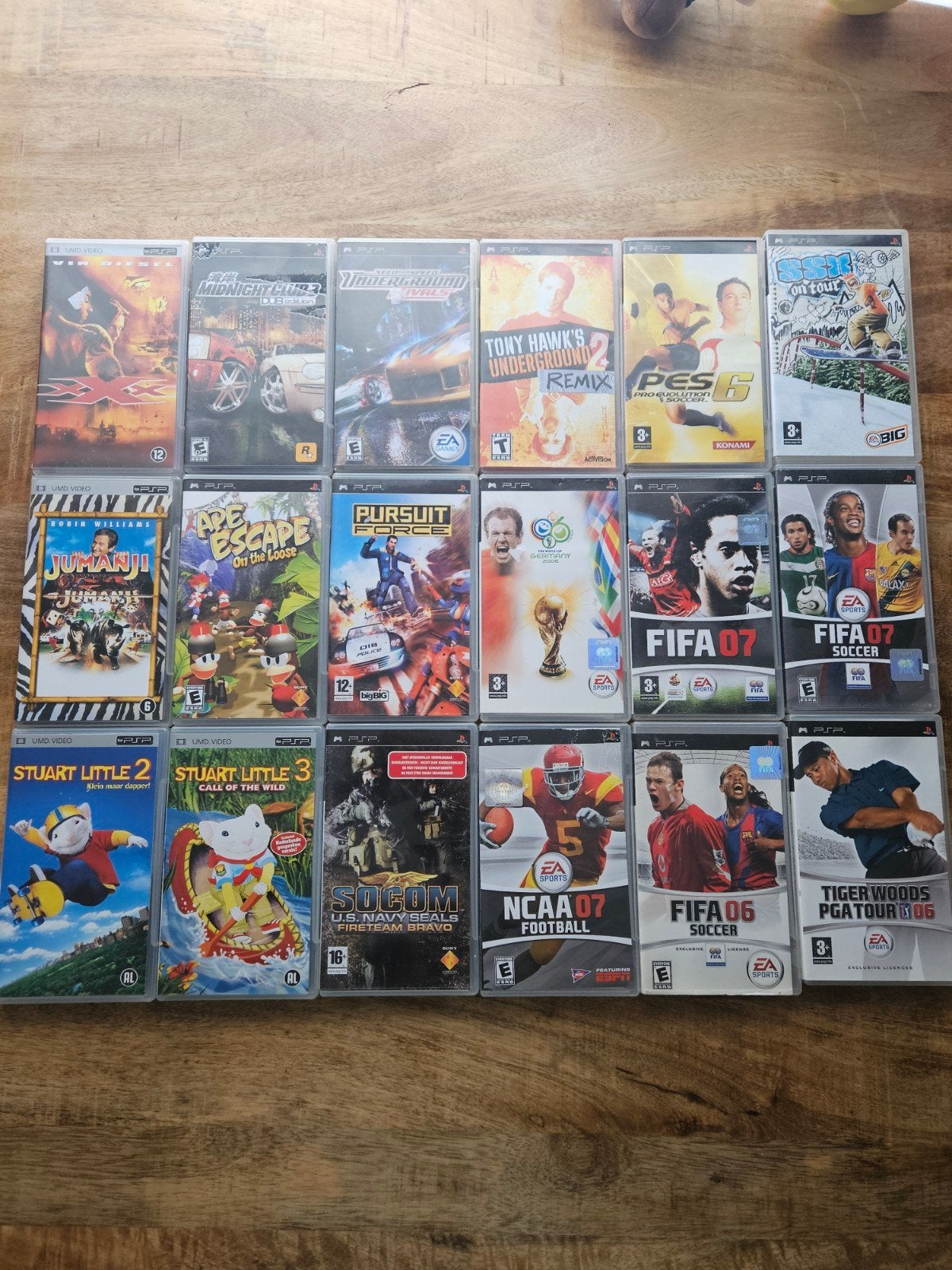 PSP Games & UMD Films: Diverse Titels - Compleet in Doosje, 3 spelers of meer, Ophalen of Verzenden, Zo goed als nieuw, Vanaf 3 jaar