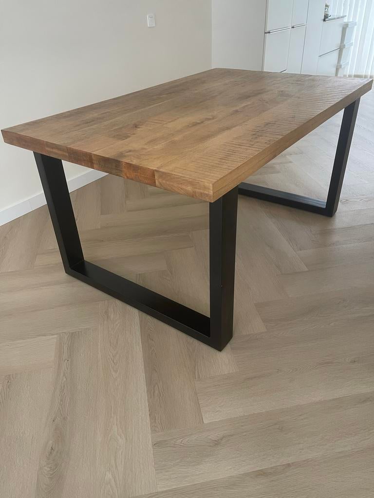 Robuuste Mangohouten Eettafel, Huis en Inrichting, Tafels | Eettafels, Zo goed als nieuw, 50 tot 100 cm, 150 tot 200 cm, Vier personen