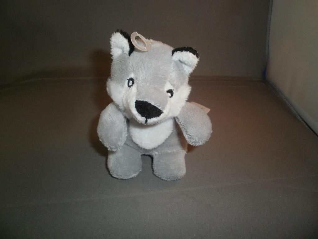 primark husky grijs/wit/zwart velours 10 cm geborduurde, Overige karakters, Grijs, Nieuw, Wasbaar