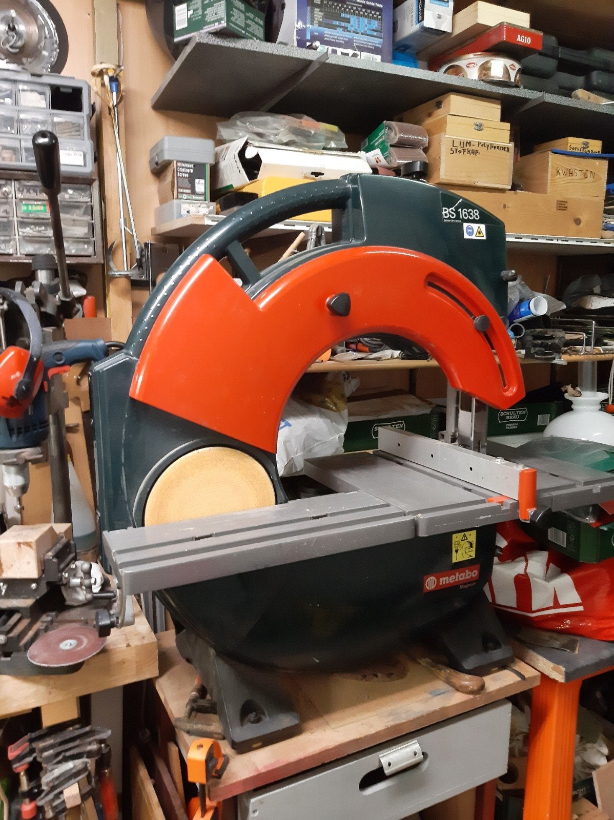 Metabo BS 1638 Lintzaag met schuurschijf, Ophalen, Gebruikt, 70 mm of meer, Metabo