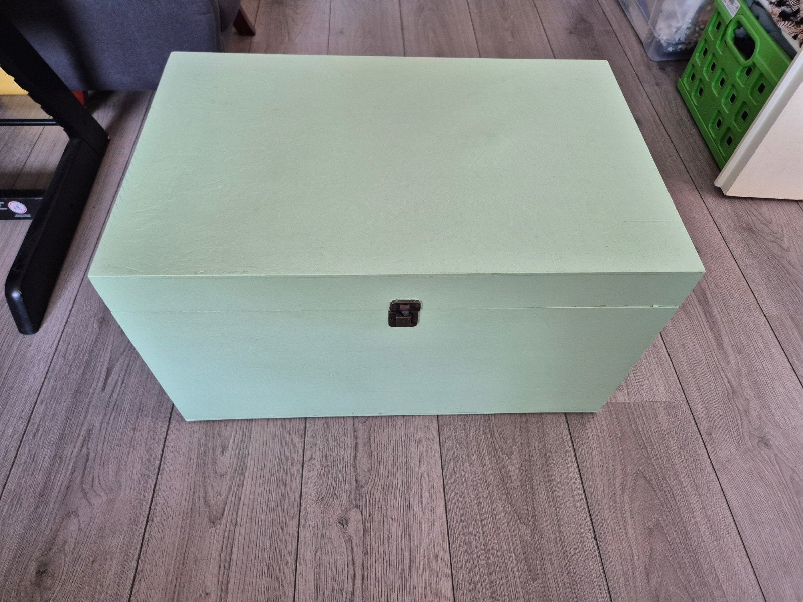 Mintgroene opbergkist met handvatten, Ophalen, Gebruikt, Minder dan 50 cm, 5 – 50