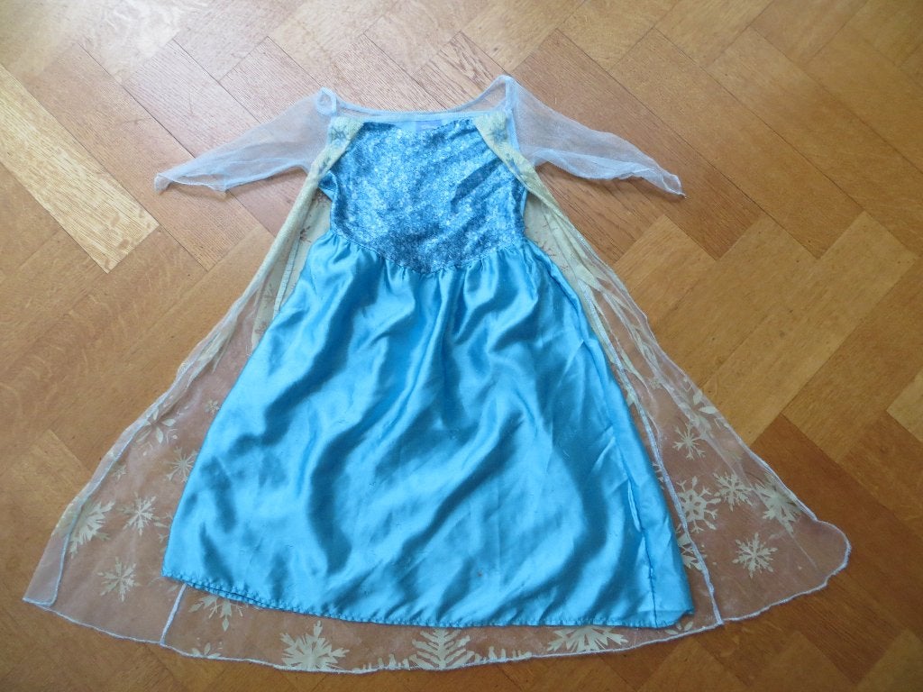 Disney Elza Frozen Jurk met tule glitter cape 3-4 jaar Mt104, Kinderen en Baby's, Carnavalskleding en Verkleedspullen, Ophalen of Verzenden