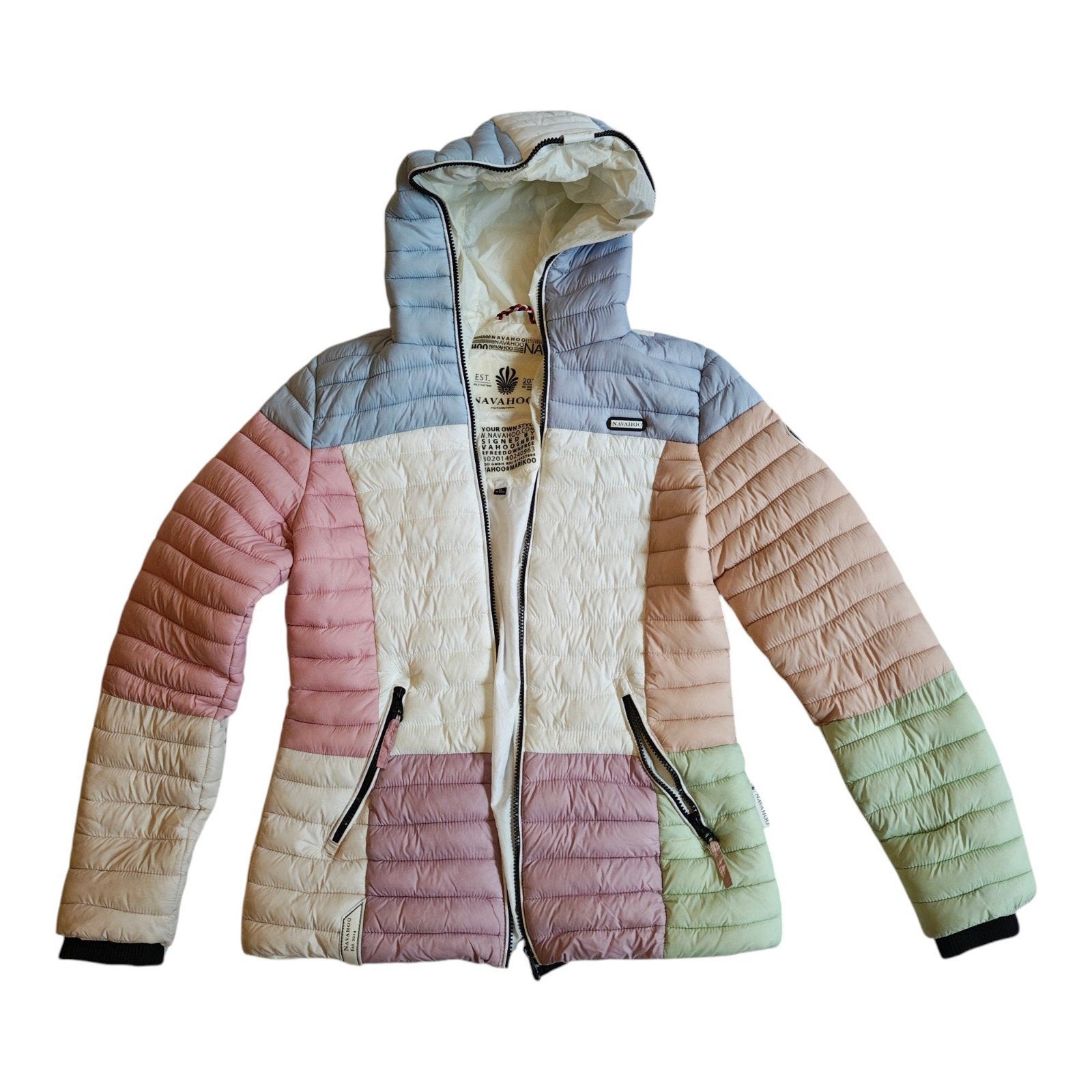 Navahoo Gevoerde Jas - Patchwork Design - Maat M, Maat 38/40 (M), Navahoo, Meerkleurig, Ophalen of Verzenden