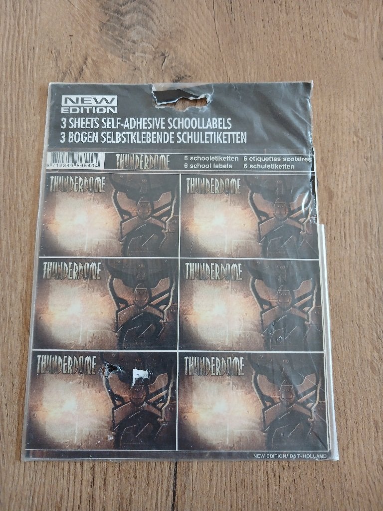 Originele Thunderdome Schooletiketten 90s, Verzenden
