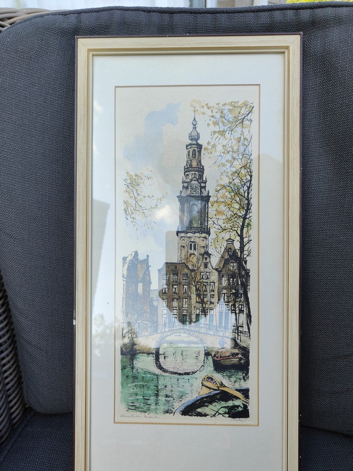 Zuidertoren Amsterdam - Kleurenlitho, Ophalen of Verzenden