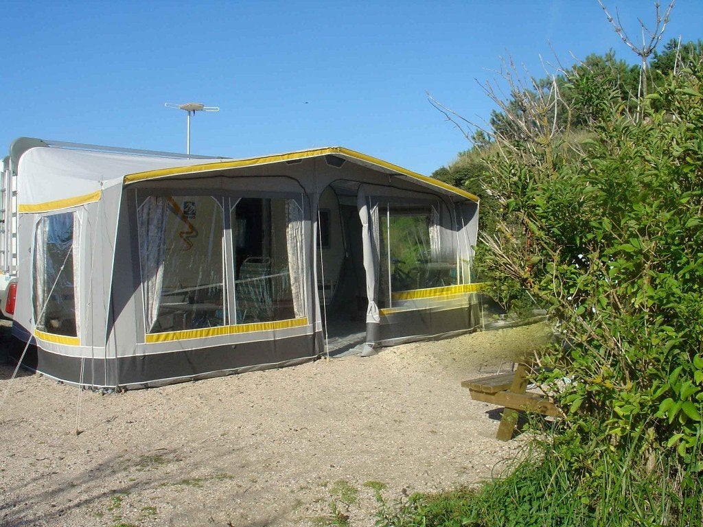Voortent voor de caravan Knaus Südwind 495TF H, Ophalen, Gebruikt, Overige merken
