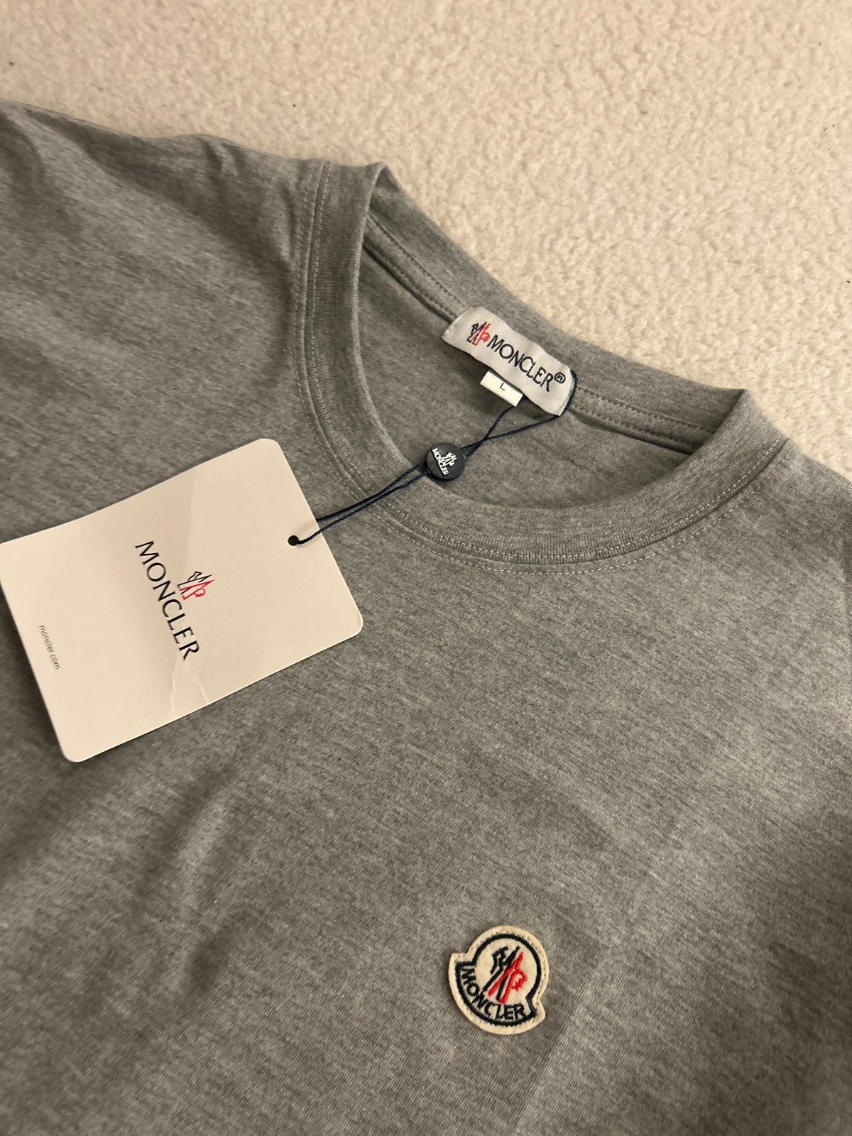 Moncler T-shirt Grijs Maat L, Kleding | Heren, T-shirts, Ophalen of Verzenden, Nieuw, Maat 52/54 (L), Grijs