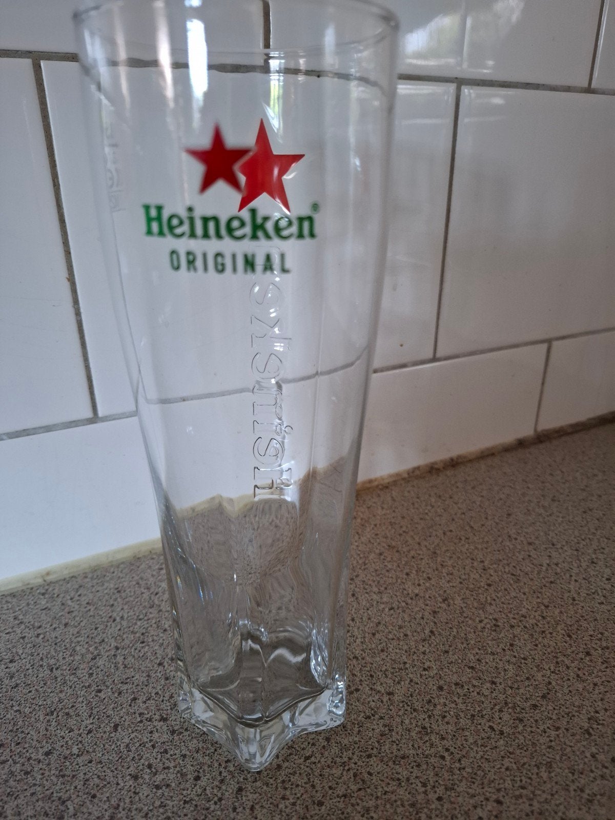Mooi Heineken bierglas, Ophalen of Verzenden, Zo goed als nieuw, Glas of Glazen, Heineken