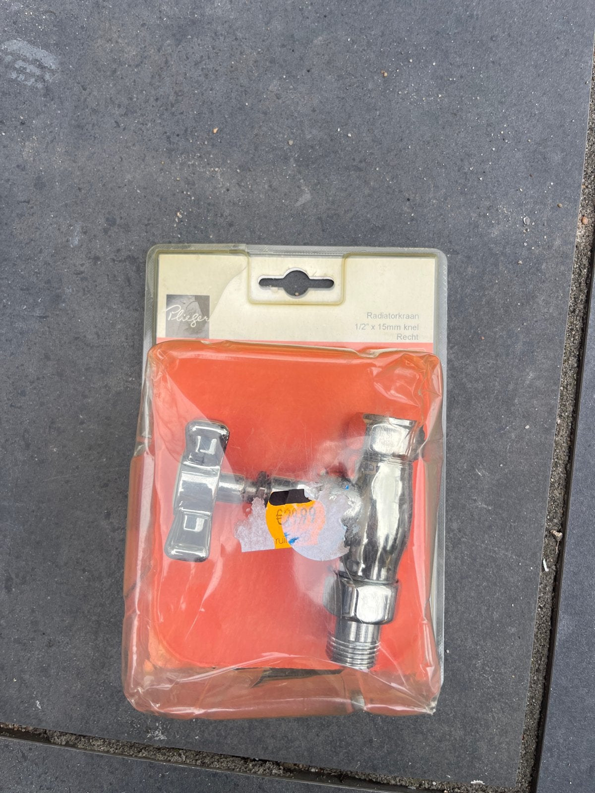 Plieger radiatorkraan 1/2x15mm knel recht Chroom, Ophalen of Verzenden, Nieuw, Overige typen