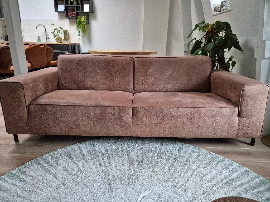 Bank Cognac, Ophalen, Gebruikt, Driepersoons, 75 tot 100 cm
