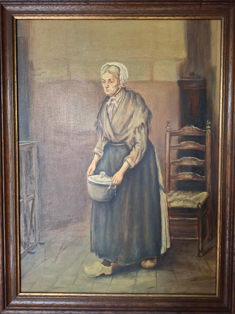 Schilderij Kniertje, Ophalen of Verzenden, Handgemaakt, Wanddecoratie, 20 - 50 cm