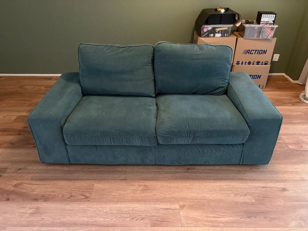 Ikea Kivik bank groen in nette staat enkele beschadigingen, Ophalen, Gebruikt, 150 tot 200 cm, Tweepersoons