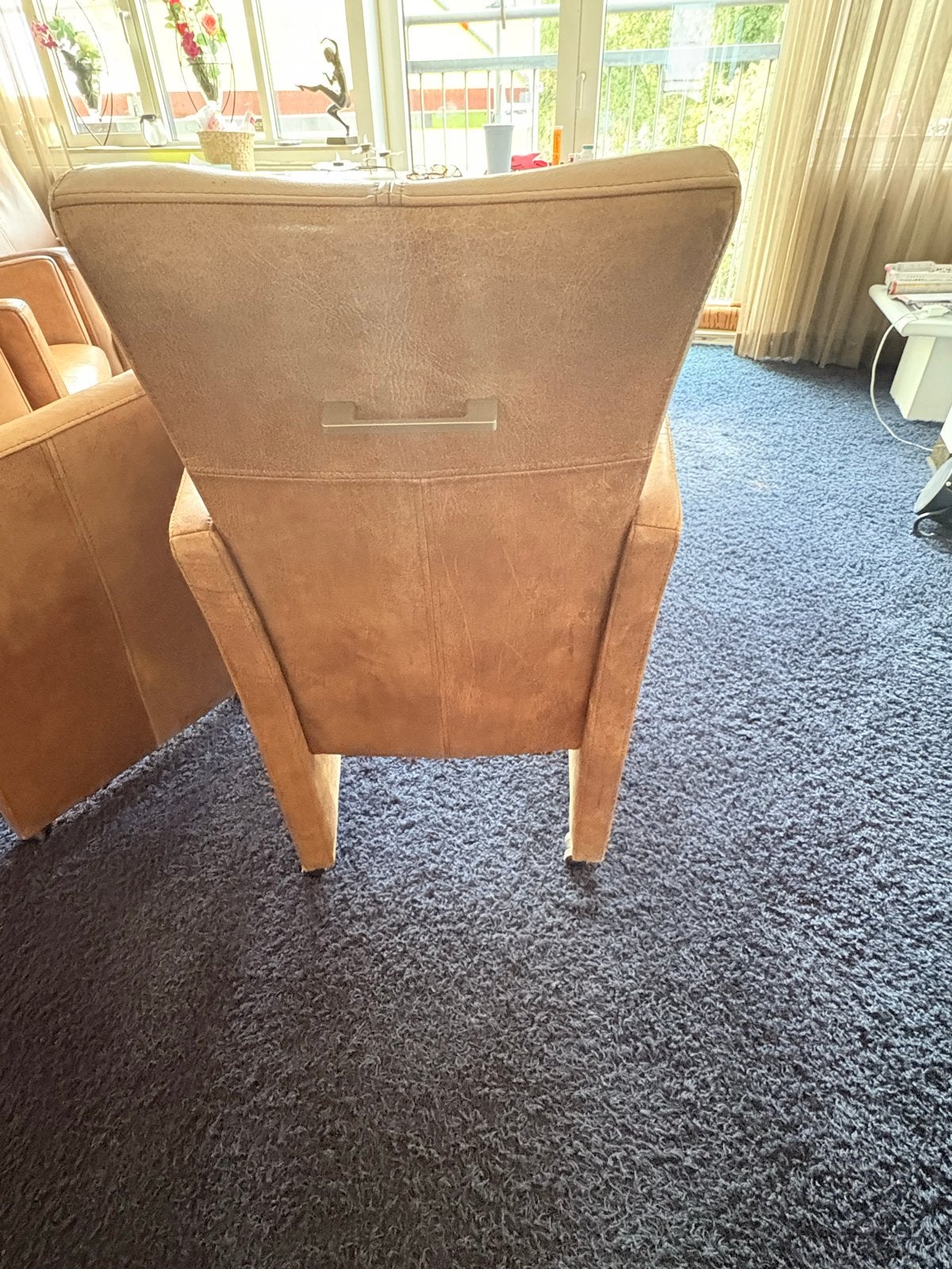 Mooie leren stoelen gratis af te halen, Ophalen, Gebruikt, Bruin, Leer