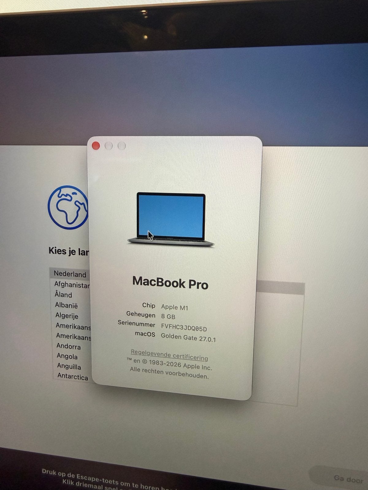 MacBook Pro M1 - Zo goed als nieuw, MacBook Pro, Qwerty, 8 GB, 13 inch