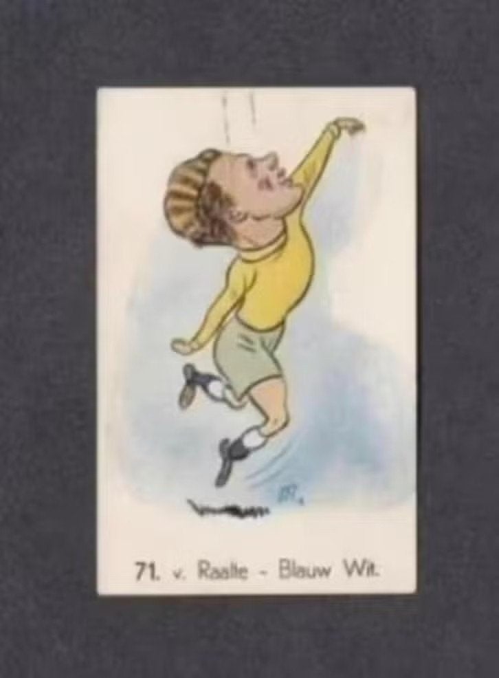 Voetbalplaatje Van Raalte Blauw Wit Amsterdam 1949., Ophalen of Verzenden, Zo goed als nieuw