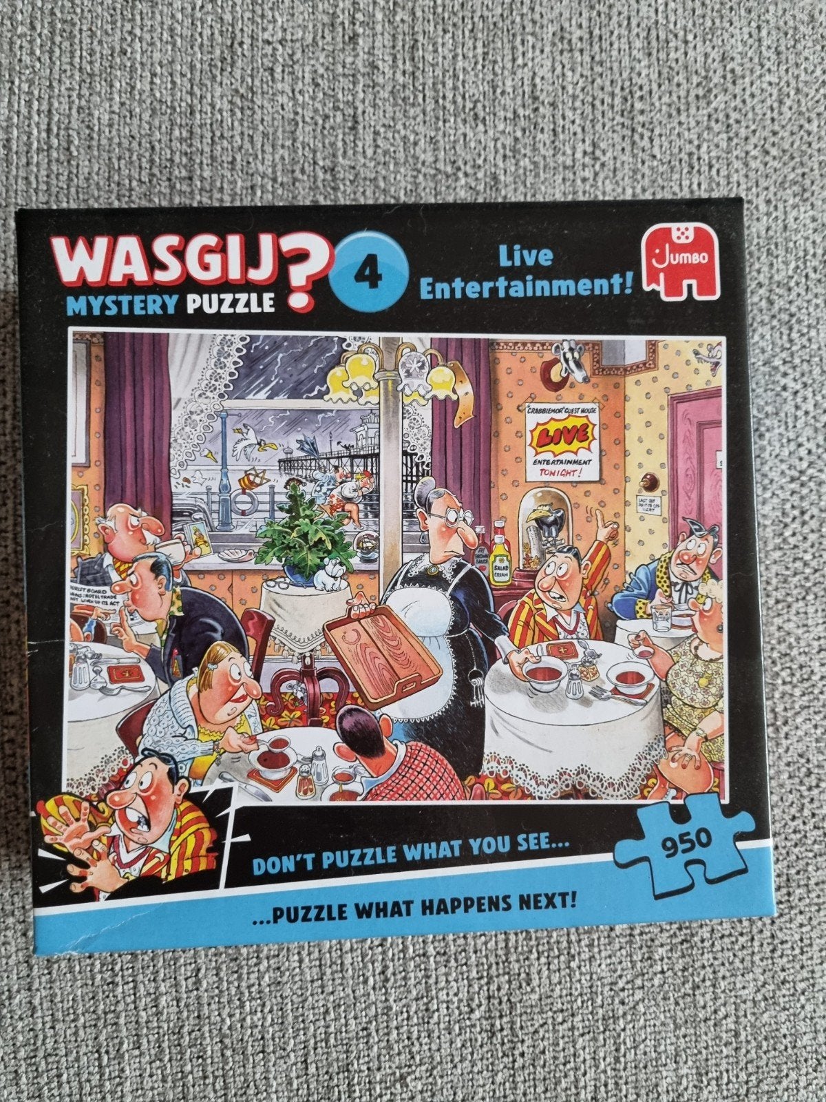 Wasgij? Mystery Puzzel 4: Live Entertainment! (950 stukjes), Ophalen of Verzenden, 500 t/m 1500 stukjes, Zo goed als nieuw, Legpuzzel