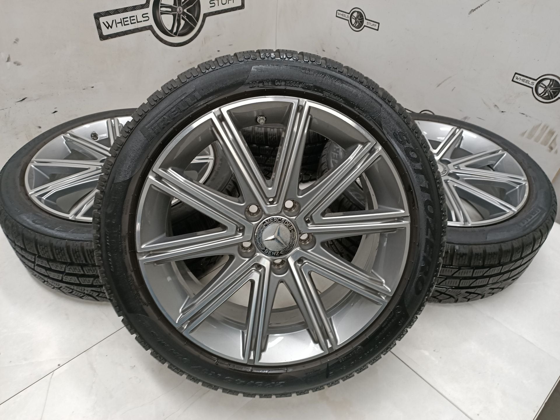 Mercedes a b c slk klasse velgen 17"inch winterbanden TPMS, Gebruikt, -, -, Banden en Velgen