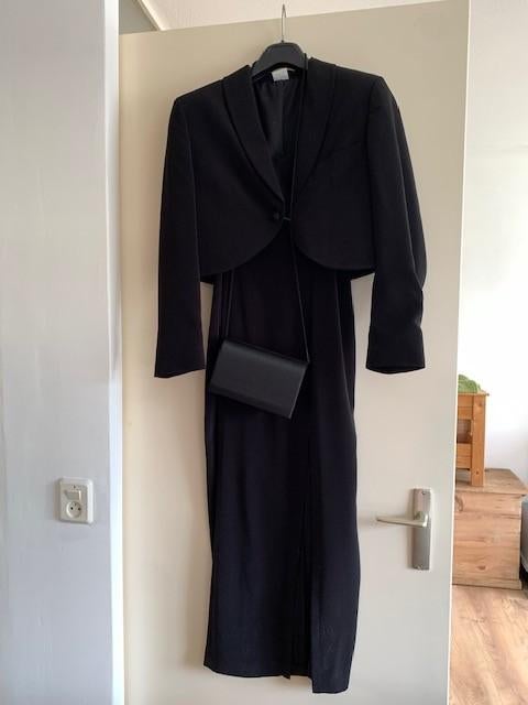Gala Avond Dress Zwart 40, Galajurk, Zwart, Zo goed als nieuw, Claudia Sträter
