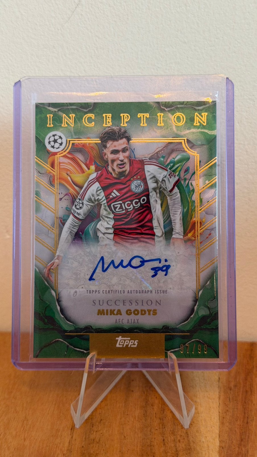 Mika Godts Auto /99 – Topps Inception 2025/26 – Ajax, Verzenden, Zo goed als nieuw, Ajax, Spelerskaart