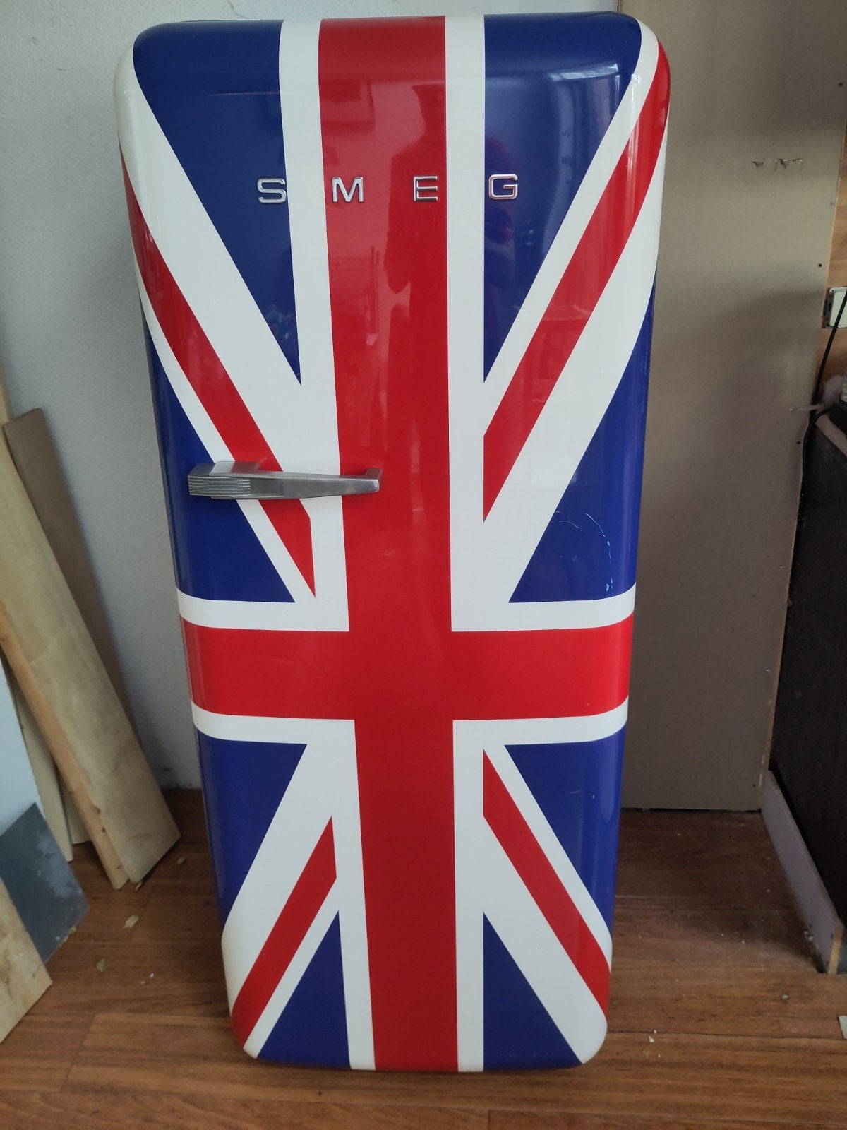 Smeg koelkast Union Jack Engelse vlag, Gebruikt, 200 liter of meer, 60 cm of meer, Ophalen of Verzenden