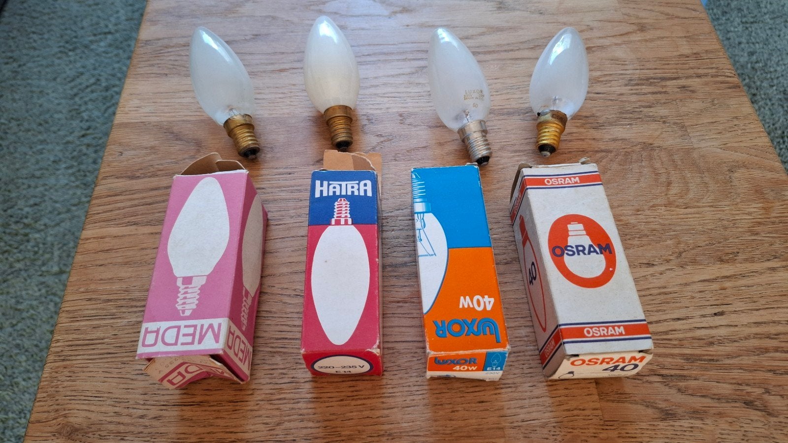 Vintage gloeilampen 40W - Luxor, Hatra, Meda, Osram, Ophalen of Verzenden